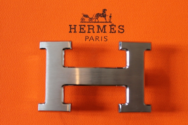 Hermes Gürtel, *wie NEU*, original, 32mm, Gr. 100, 115cm, Schwarz Braun  Togo Leder, Palladium Silber Schnalle gebürstet :: Kleiderkorb.de