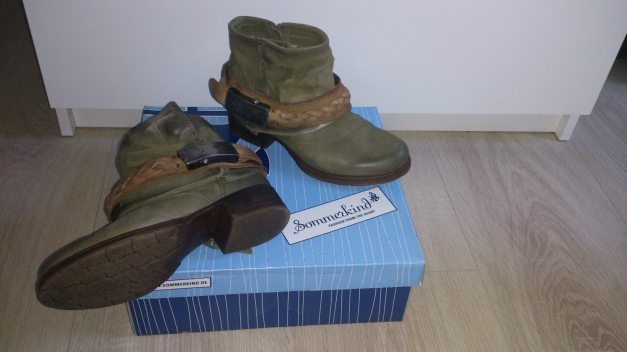 Sommerkind Boots Stiefelette grün beige Größe 36 Leder - NEU ::  Kleiderkorb.de