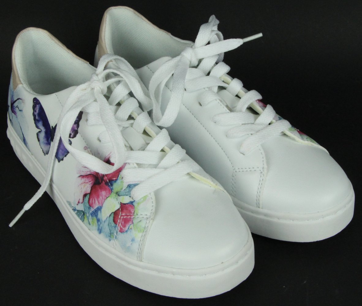 deichmann - Turnschuhe Schuhe Damenschuhe Damen weiß beige Blume Gr-öße 38  Sneaker Größe Gr Schmetterling :: Kleiderkorb.de